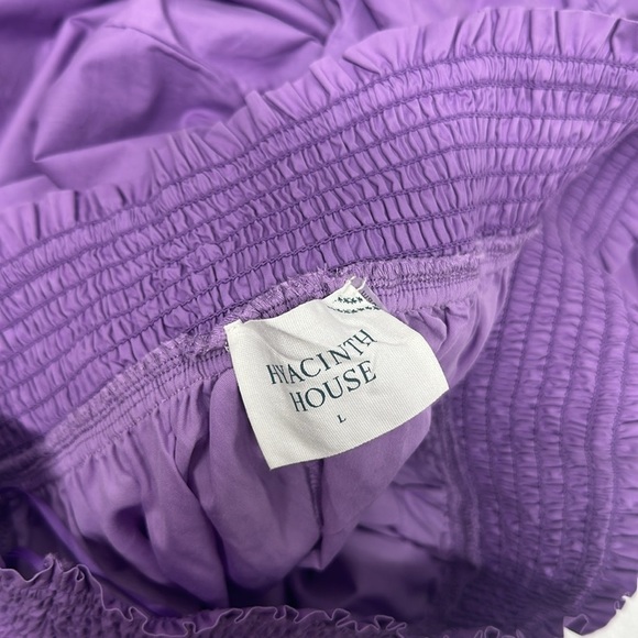 Hyacinth House Tuckernuck Capri Dress Shirred Off The Shoulder Midi Purple Large - Picture 5 of 6